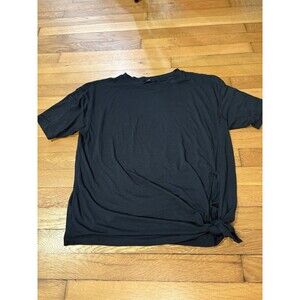 Lululemon Size 8 Short Sleeve Shirt Tie Size Black Veil Sheer